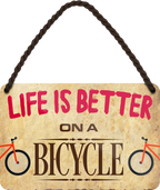 4252024208504	Schilderstore24 	 ''Life is better Bicycle'' Schilderstore24 Blechschilder sind perfekt als Geschenk zu Weihnachten, Geburtstage, Feiern, Partys, Grillabende, Namenstag, Feiertag, Mädelsabend, Hochzeit. Jederzeit stilvoll im Wohnzimmer, Partykeller, Garage, Praxis, Büro, Café, Hauseingang Freizeit Sport Ballsport Aktivitäten bowling dart kegeln biken rad hobby