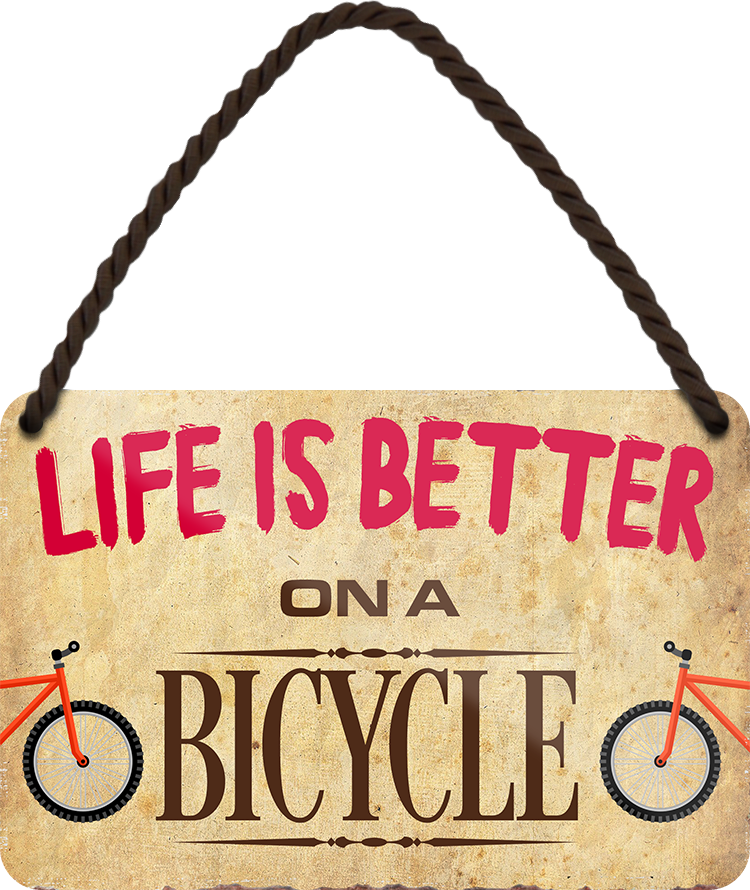 4252024208504	Schilderstore24 	 ''Life is better Bicycle'' Schilderstore24 Blechschilder sind perfekt als Geschenk zu Weihnachten, Geburtstage, Feiern, Partys, Grillabende, Namenstag, Feiertag, Mädelsabend, Hochzeit. Jederzeit stilvoll im Wohnzimmer, Partykeller, Garage, Praxis, Büro, Café, Hauseingang Freizeit Sport Ballsport Aktivitäten bowling dart kegeln biken rad hobby