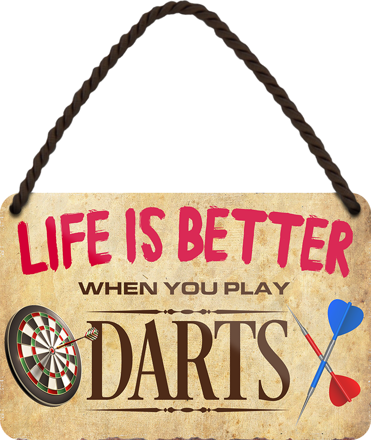 4252024208511 Schilderstore24 ''Life is better Darts'' Schilderstore24 Blechschilder sind perfekt als Geschenk zu Weihnachten, Geburtstage, Feiern, Partys, Grillabende, Namenstag, Feiertag, Mädelsabend, Hochzeit. Jederzeit stilvoll im Wohnzimmer, Partykeller, Garage, Praxis, Büro, Café, Hauseingang Freizeit Sport Ballsport Aktivitäten bowling dart kegeln biken rad hobby