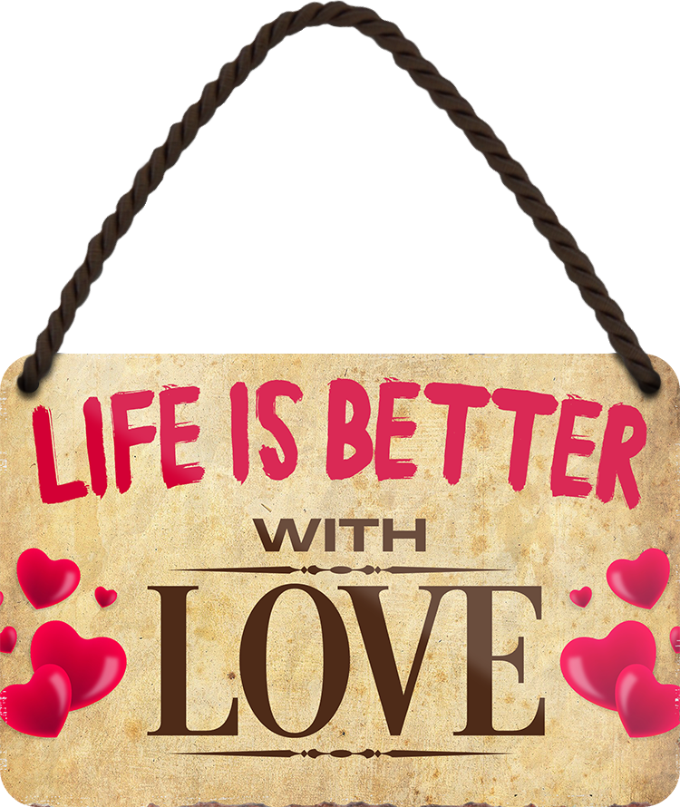 4252024208283	Schilderstore24 	 ''Life is better Love'' Schilderstore24 Blechschilder sind perfekt als Geschenk zu Weihnachten, Geburtstage, Feiern, Partys, Grillabende, Namenstag, Feiertag, Mädelsabend, Hochzeit. Jederzeit stilvoll im Wohnzimmer, Partykeller, Garage, Praxis, Büro, Café, Hauseingang Sex Anzüglich Zweideutig Romantik Brüste sinnlich schnulzig romantisch versaut pinup