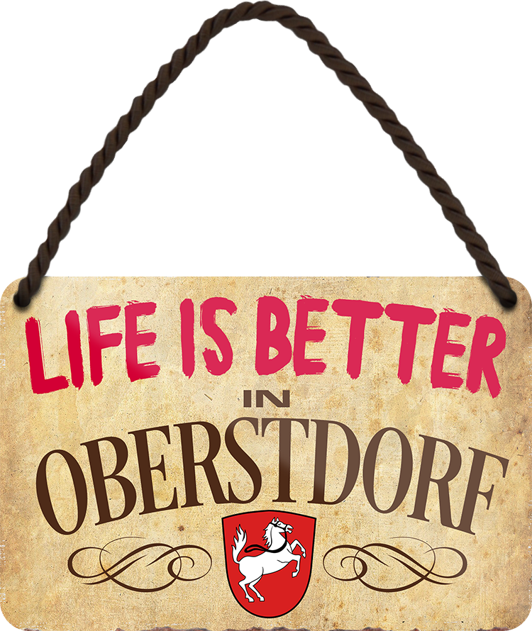 4252024212662 Schilderstore24 ''Life is better Oberstdorf'' Schilderstore24 Blechschilder sind perfekt als Geschenk zu Weihnachten, Geburtstage, Feiern, Partys, Grillabende, Namenstag, Feiertag, Mädelsabend, Hochzeit. Jederzeit stilvoll im Wohnzimmer, Partykeller, Garage, Praxis, Büro, Café, Hauseingang Landschaften Orte Städte Länder Urlaub See berge burgen schloss tal denkmal freizeit meer
