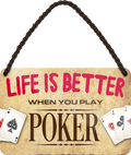 4252024212976 Schilderstore24 ''Life is better Poker'' Schilderstore24 Blechschilder sind perfekt als Geschenk zu Weihnachten, Geburtstage, Feiern, Partys, Grillabende, Namenstag, Feiertag, Mädelsabend, Hochzeit. Jederzeit stilvoll im Wohnzimmer, Partykeller, Garage, Praxis, Büro, Café, Hauseingang Sarkasmus Ironie Funny Schwarzer Humor faul dumm fun rente lästern teufel