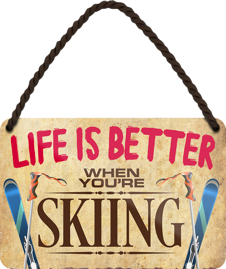 4252024208610 Schilderstore24 ''Life is better Skiing'' Schilderstore24 Blechschilder sind perfekt als Geschenk zu Weihnachten, Geburtstage, Feiern, Partys, Grillabende, Namenstag, Feiertag, Mädelsabend, Hochzeit. Jederzeit stilvoll im Wohnzimmer, Partykeller, Garage, Praxis, Büro, Café, Hauseingang Freizeit Sport Ballsport Aktivitäten bowling dart kegeln biken rad hobby