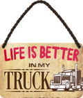 4252024206807	Schilderstore24 	 ''Life is better Truck''Schilderstore24 Blechschilder sind perfekt als Geschenk zu Weihnachten, Geburtstage, Feiern, Partys, Grillabende, Namenstag, Feiertag, Mädelsabend, Hochzeit. Jederzeit stilvoll im Wohnzimmer, Partykeller, Garage, Praxis, Büro, Café, Hauseingang Mechaniker Auto Motorrad Werkstatt auto werkstatt tüfteln schrauber
