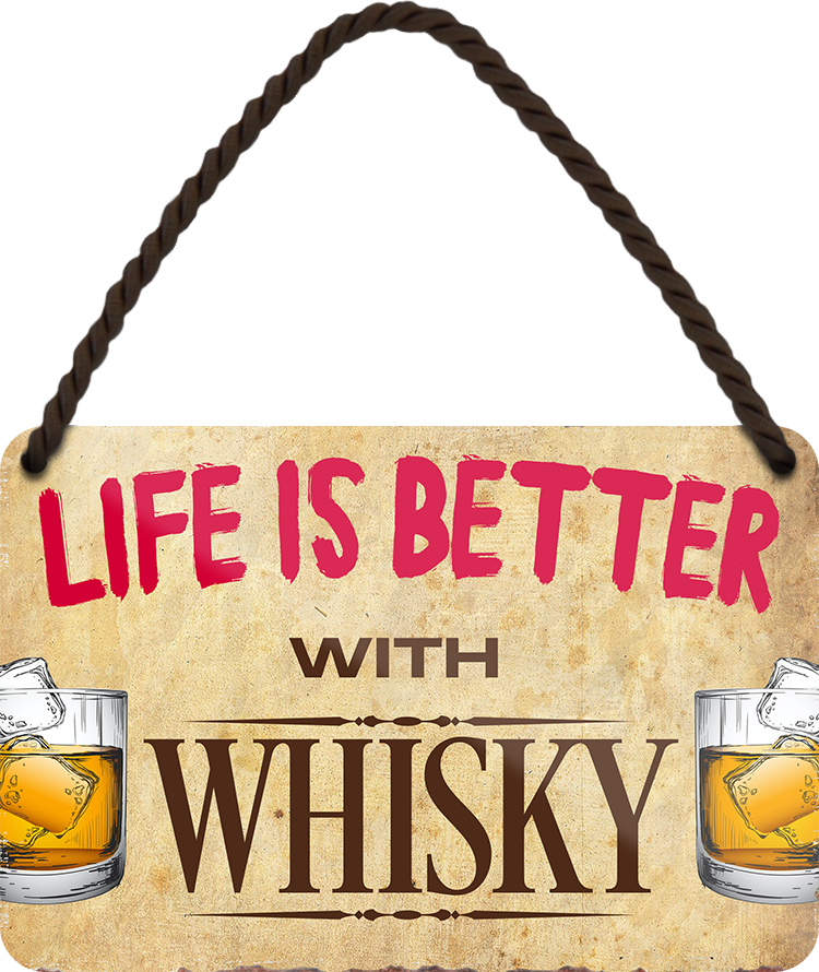 4252024201260	Schilderstore24 	 ''Life is better Whiskey'' Schilderstore24 Blechschilder sind perfekt als Geschenk zu Weihnachten, Geburtstage, Feiern, Partys, Grillabende, Namenstag, Feiertag, Mädelsabend, Hochzeit. Jederzeit stilvoll im Wohnzimmer, Partykeller, Garage, Praxis, Büro, Café, Hauseingang Alkohol Cocktail Bier Sekt Getränk Bier Alkohol schnaps promille tequila   