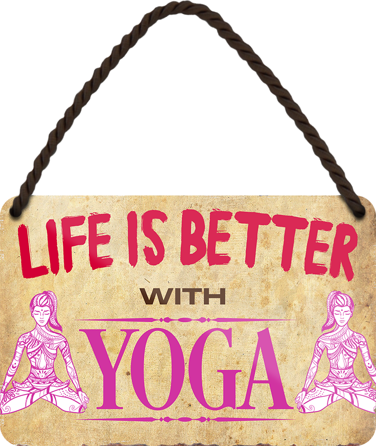 4252024208641	Schilderstore24 	 ''Life is better Yoga'' Schilderstore24 Blechschilder sind perfekt als Geschenk zu Weihnachten, Geburtstage, Feiern, Partys, Grillabende, Namenstag, Feiertag, Mädelsabend, Hochzeit. Jederzeit stilvoll im Wohnzimmer, Partykeller, Garage, Praxis, Büro, Café, Hauseingang Freizeit Sport Ballsport Aktivitäten bowling dart kegeln biken rad hobby