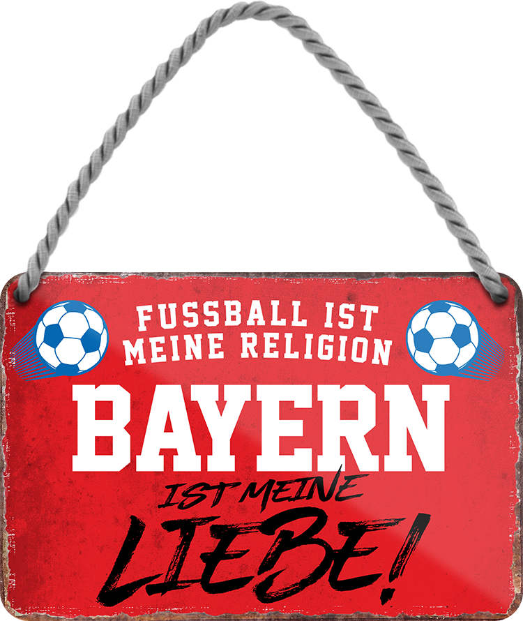 4252024204889	Schilderstore24 	 ''Bayern ist meine Liebe!'' Schilderstore24 Blechschilder sind perfekt als Geschenk zu Weihnachten, Geburtstage, Feiern, Partys, Grillabende, Namenstag, Feiertag, Mädelsabend, Hochzeit. Jederzeit stilvoll im Wohnzimmer, Partykeller, Garage, Praxis, Büro, Café, Hauseingang Fußball Mannschaft Verein Bolzen Ball sport liga kicken stadion freizeit