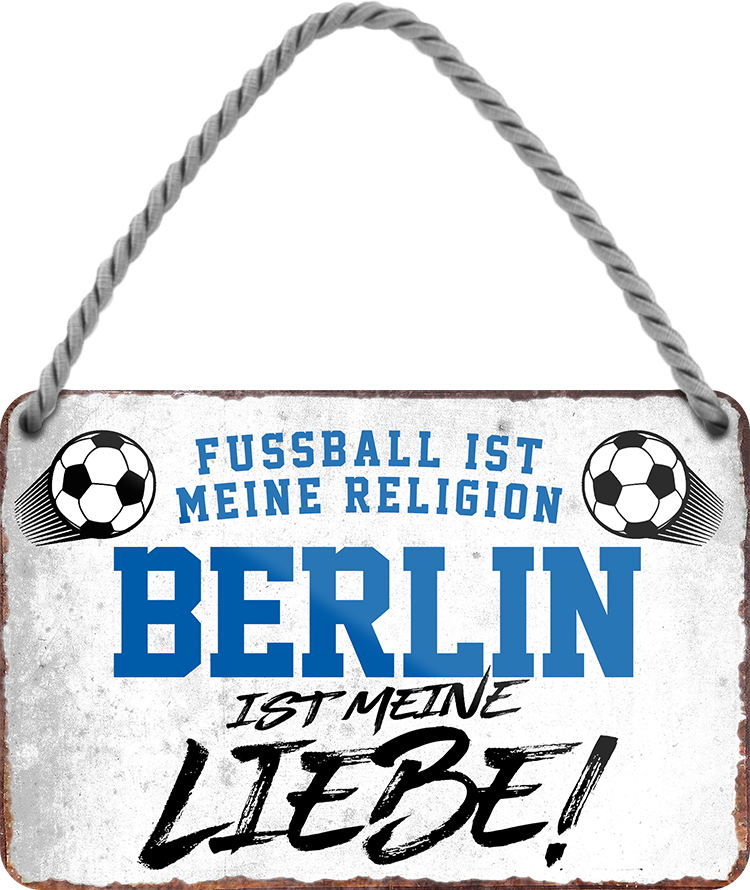 4252024204902	Geschenk zu Weihnachten, Geburtstage, Feiern, Partys, Grillabende, Namenstag, Feiertag, Mädelsabend, Hochzeit Wohnzimmer, Partykeller, Garage, Praxis, Büro, Café, Hauseingang Fußball Mannschaft Verein Bolzen Ball sport liga kicken stadion freizeitSchilderstore24 	 ''Berlin ist meine Liebe!''
