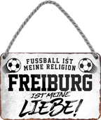4252024205015	Geschenk zu Weihnachten, Geburtstage, Feiern, Partys, Grillabende, Namenstag, Feiertag, Mädelsabend, Hochzeit Wohnzimmer, Partykeller, Garage, Praxis, Büro, Café, Hauseingang Fußball Mannschaft Verein Bolzen Ball sport liga kicken stadion freizeitSchilderstore24 	 ''Freiburg ist meine Liebe!''