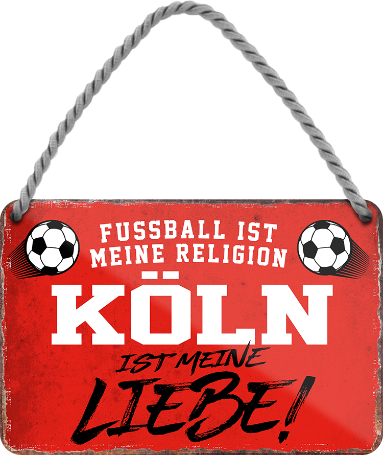 4252024205138	Geschenk zu Weihnachten, Geburtstage, Feiern, Partys, Grillabende, Namenstag, Feiertag, Mädelsabend, Hochzeit Wohnzimmer, Partykeller, Garage, Praxis, Büro, Café, Hauseingang Fußball Mannschaft Verein Bolzen Ball sport liga kicken stadion freizeitSchilderstore24 	 ''Köln ist meine Liebe!''