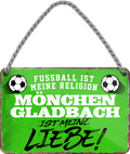4252024205213	Geschenk zu Weihnachten, Geburtstage, Feiern, Partys, Grillabende, Namenstag, Feiertag, Mädelsabend, Hochzeit Wohnzimmer, Partykeller, Garage, Praxis, Büro, Café, Hauseingang Fußball Mannschaft Verein Bolzen Ball sport liga kicken stadion freizeitSchilderstore24 	 ''Mönchengladbach ist meine Liebe!''