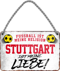 4252024205312Geschenk zu Weihnachten, Geburtstage, Feiern, Partys, Grillabende, Namenstag, Feiertag, Mädelsabend, Hochzeit Wohnzimmer, Partykeller, Garage, Praxis, Büro, Café, Hauseingang Fußball Mannschaft Verein Bolzen Ball sport liga kicken stadion freizeit	Schilderstore24 	 ''Stuttgart ist meine Liebe!''