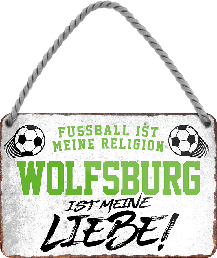 4252024205404	Schilderstore24 	 ''Wolfsburg ist meine Liebe!'' Schilderstore24 Blechschilder sind perfekt als Geschenk zu Weihnachten, Geburtstage, Feiern, Partys, Grillabende, Namenstag, Feiertag, Mädelsabend, Hochzeit. Jederzeit stilvoll im Wohnzimmer, Partykeller, Garage, Praxis, Büro, Café, Hauseingang Fußball Mannschaft Verein Bolzen Ball sport liga kicken stadion freizeit