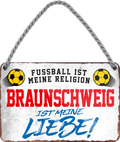 4252024204933Geschenk zu Weihnachten, Geburtstage, Feiern, Partys, Grillabende, Namenstag, Feiertag, Mädelsabend, Hochzeit Wohnzimmer, Partykeller, Garage, Praxis, Büro, Café, Hauseingang Fußball Mannschaft Verein Bolzen Ball sport liga kicken stadion freizeit	Schilderstore24 	 ''Braunschweig ist meine Liebe!''