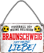 4252024204933Geschenk zu Weihnachten, Geburtstage, Feiern, Partys, Grillabende, Namenstag, Feiertag, Mädelsabend, Hochzeit Wohnzimmer, Partykeller, Garage, Praxis, Büro, Café, Hauseingang Fußball Mannschaft Verein Bolzen Ball sport liga kicken stadion freizeit	Schilderstore24 	 ''Braunschweig ist meine Liebe!''