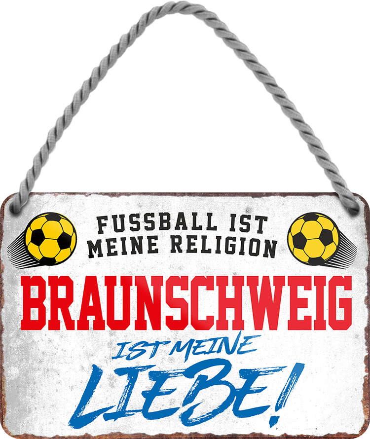 4252024204933Geschenk zu Weihnachten, Geburtstage, Feiern, Partys, Grillabende, Namenstag, Feiertag, Mädelsabend, Hochzeit Wohnzimmer, Partykeller, Garage, Praxis, Büro, Café, Hauseingang Fußball Mannschaft Verein Bolzen Ball sport liga kicken stadion freizeit	Schilderstore24 	 ''Braunschweig ist meine Liebe!''