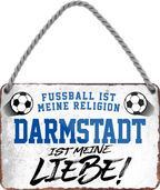 4252024204957	Geschenk zu Weihnachten, Geburtstage, Feiern, Partys, Grillabende, Namenstag, Feiertag, Mädelsabend, Hochzeit Wohnzimmer, Partykeller, Garage, Praxis, Büro, Café, Hauseingang Fußball Mannschaft Verein Bolzen Ball sport liga kicken stadion freizeitSchilderstore24 	 ''Darmstadt ist meine Liebe!''