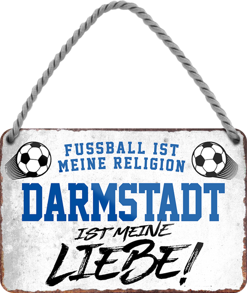 4252024204957	Geschenk zu Weihnachten, Geburtstage, Feiern, Partys, Grillabende, Namenstag, Feiertag, Mädelsabend, Hochzeit Wohnzimmer, Partykeller, Garage, Praxis, Büro, Café, Hauseingang Fußball Mannschaft Verein Bolzen Ball sport liga kicken stadion freizeitSchilderstore24 	 ''Darmstadt ist meine Liebe!''