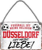 4252024228861	Geschenk zu Weihnachten, Geburtstage, Feiern, Partys, Grillabende, Namenstag, Feiertag, Mädelsabend, Hochzeit Wohnzimmer, Partykeller, Garage, Praxis, Büro, Café, Hauseingang Fußball Mannschaft Verein Bolzen Ball sport liga kicken stadion freizeitSchilderstore24 	 ''Düsseldorf ist meine Liebe!''