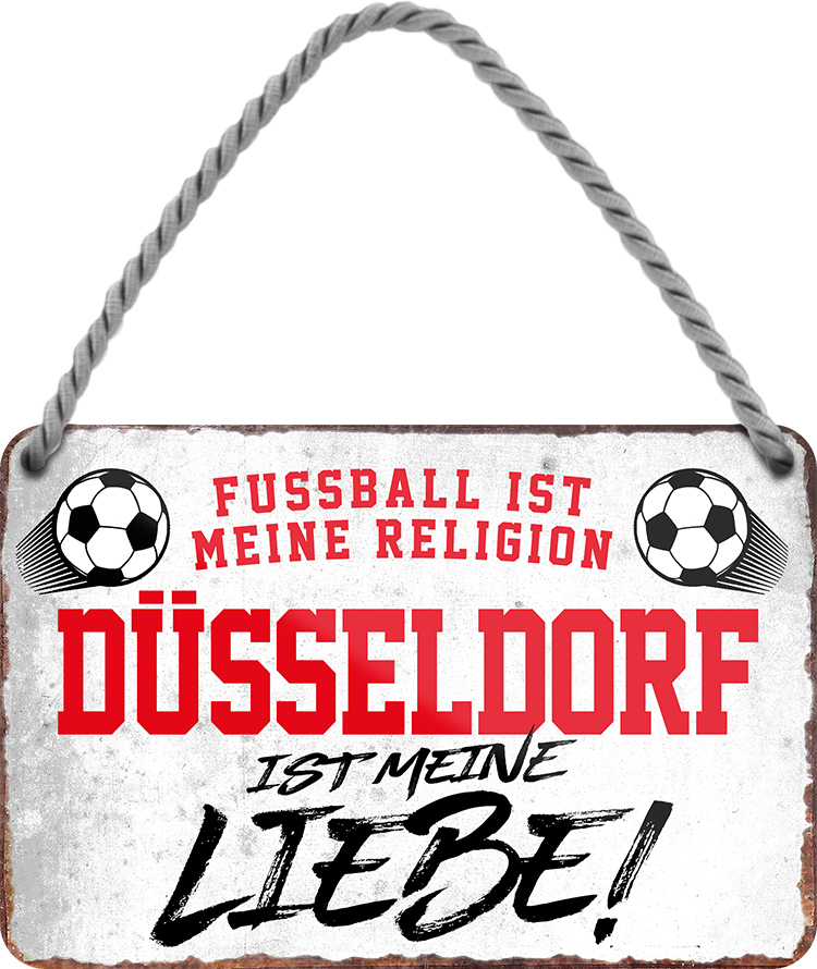 4252024228861	Schilderstore24 	 ''Düsseldorf ist meine Liebe!'' Schilderstore24 Blechschilder sind perfekt als Geschenk zu Weihnachten, Geburtstage, Feiern, Partys, Grillabende, Namenstag, Feiertag, Mädelsabend, Hochzeit. Jederzeit stilvoll im Wohnzimmer, Partykeller, Garage, Praxis, Büro, Café, Hauseingang Fußball Mannschaft Verein Bolzen Ball sport liga kicken stadion freizeit