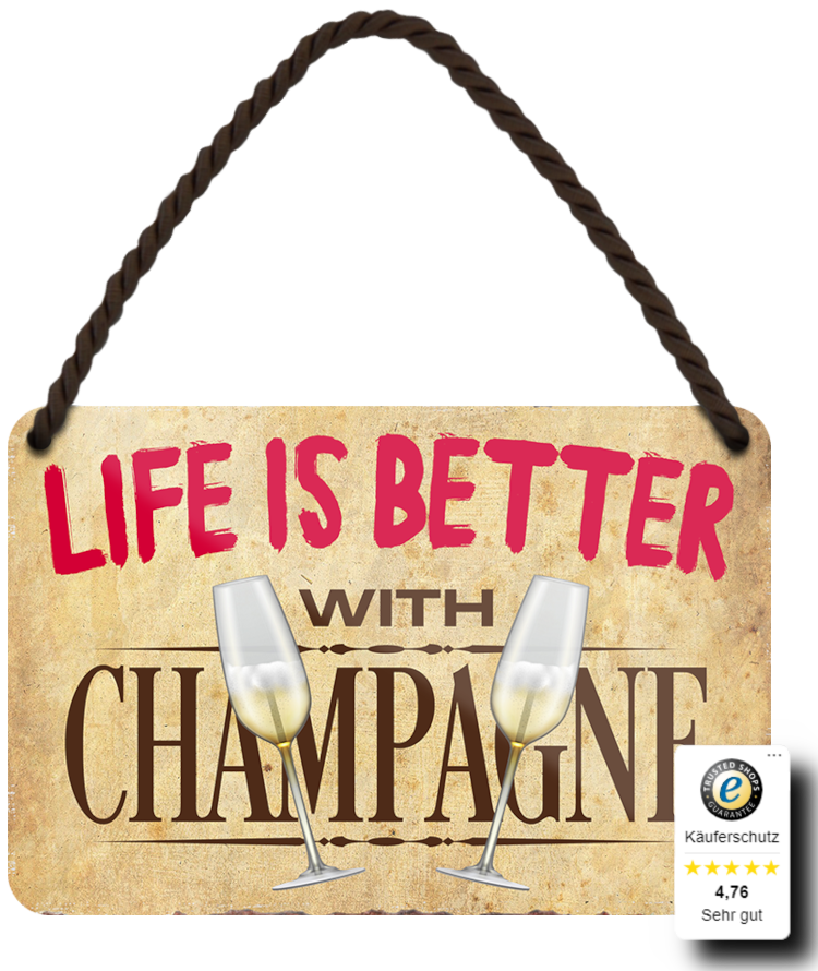 Blechschilder ''Life is better 1 von 2'' Camping Schnitzel Rum Garden BBQ Cat uvm 18x12cm