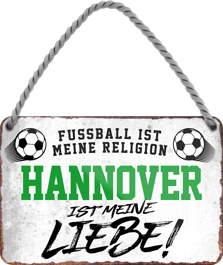 4252024205053	Schilderstore24 	 ''Hannover ist meine Liebe!'' Schilderstore24 Blechschilder sind perfekt als Geschenk zu Weihnachten, Geburtstage, Feiern, Partys, Grillabende, Namenstag, Feiertag, Mädelsabend, Hochzeit. Jederzeit stilvoll im Wohnzimmer, Partykeller, Garage, Praxis, Büro, Café, Hauseingang Fußball Mannschaft Verein Bolzen Ball sport liga kicken stadion freizeit