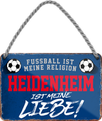 4252024205077Geschenk zu Weihnachten, Geburtstage, Feiern, Partys, Grillabende, Namenstag, Feiertag, Mädelsabend, Hochzeit Wohnzimmer, Partykeller, Garage, Praxis, Büro, Café, Hauseingang Fußball Mannschaft Verein Bolzen Ball sport liga kicken stadion freizeit	Schilderstore24 	 ''Heidenheim ist meine Liebe!''