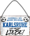 4252024205121	Geschenk zu Weihnachten, Geburtstage, Feiern, Partys, Grillabende, Namenstag, Feiertag, Mädelsabend, Hochzeit Wohnzimmer, Partykeller, Garage, Praxis, Büro, Café, Hauseingang Fußball Mannschaft Verein Bolzen Ball sport liga kicken stadion freizeitSchilderstore24 	 ''Karlsruhe ist meine Liebe!''
