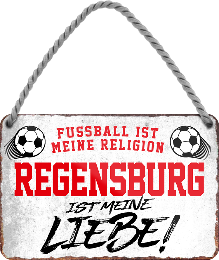 4252024205251	Schilderstore24 	 ''Regensburg ist meine Liebe!'' Schilderstore24 Blechschilder sind perfekt als Geschenk zu Weihnachten, Geburtstage, Feiern, Partys, Grillabende, Namenstag, Feiertag, Mädelsabend, Hochzeit. Jederzeit stilvoll im Wohnzimmer, Partykeller, Garage, Praxis, Büro, Café, Hauseingang Fußball Mannschaft Verein Bolzen Ball sport liga kicken stadion freizeit