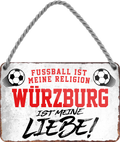 4252024205411Geschenk zu Weihnachten, Geburtstage, Feiern, Partys, Grillabende, Namenstag, Feiertag, Mädelsabend, Hochzeit Wohnzimmer, Partykeller, Garage, Praxis, Büro, Café, Hauseingang Fußball Mannschaft Verein Bolzen Ball sport liga kicken stadion freizeit	Schilderstore24 	 ''Würzburg ist meine Liebe!''