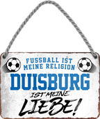 4252024228847	Geschenk zu Weihnachten, Geburtstage, Feiern, Partys, Grillabende, Namenstag, Feiertag, Mädelsabend, Hochzeit Wohnzimmer, Partykeller, Garage, Praxis, Büro, Café, Hauseingang Fußball Mannschaft Verein Bolzen Ball sport liga kicken stadion freizeitSchilderstore24 	 ''Duisburg ist meine Liebe!''