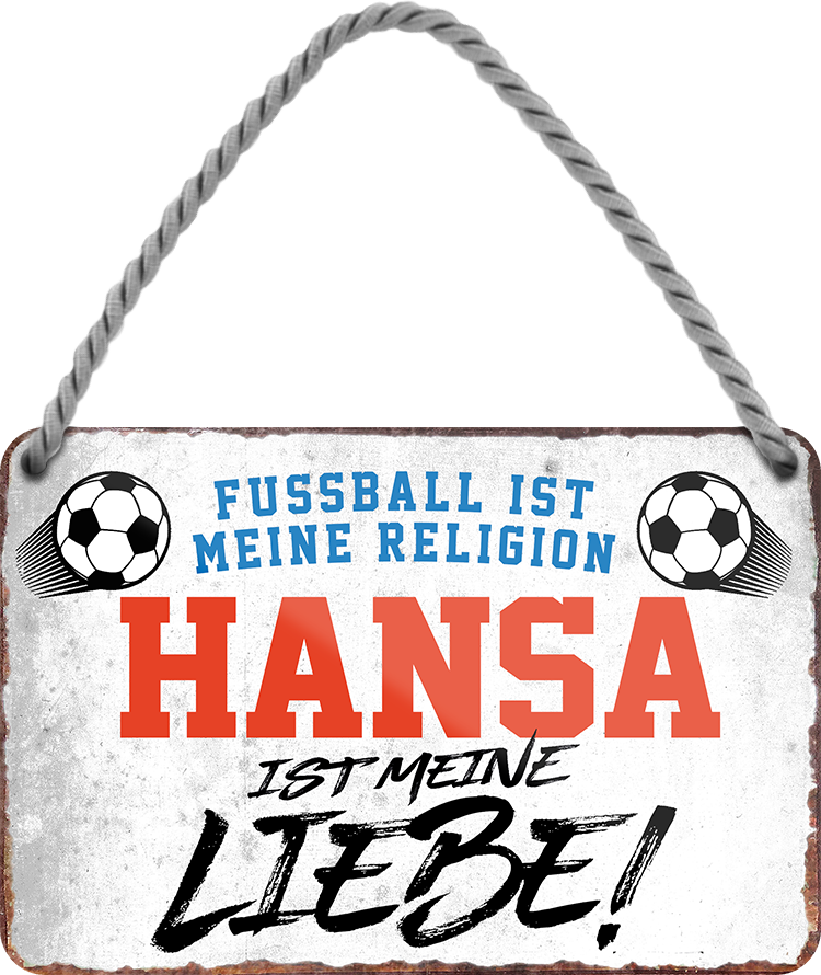 4252024205060	Geschenk zu Weihnachten, Geburtstage, Feiern, Partys, Grillabende, Namenstag, Feiertag, Mädelsabend, Hochzeit Wohnzimmer, Partykeller, Garage, Praxis, Büro, Café, Hauseingang Fußball Mannschaft Verein Bolzen Ball sport liga kicken stadion freizeitSchilderstore24 	 ''Hansa ist meine Liebe!''