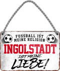 4252024205107	Geschenk zu Weihnachten, Geburtstage, Feiern, Partys, Grillabende, Namenstag, Feiertag, Mädelsabend, Hochzeit Wohnzimmer, Partykeller, Garage, Praxis, Büro, Café, Hauseingang Fußball Mannschaft Verein Bolzen Ball sport liga kicken stadion freizeitSchilderstore24 	 ''Ingolstadt ist meine Liebe!''
