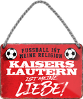 4252024205114Geschenk zu Weihnachten, Geburtstage, Feiern, Partys, Grillabende, Namenstag, Feiertag, Mädelsabend, Hochzeit Wohnzimmer, Partykeller, Garage, Praxis, Büro, Café, Hauseingang Fußball Mannschaft Verein Bolzen Ball sport liga kicken stadion freizeit	Schilderstore24 	 ''Kaiserslautern ist meine Liebe!''