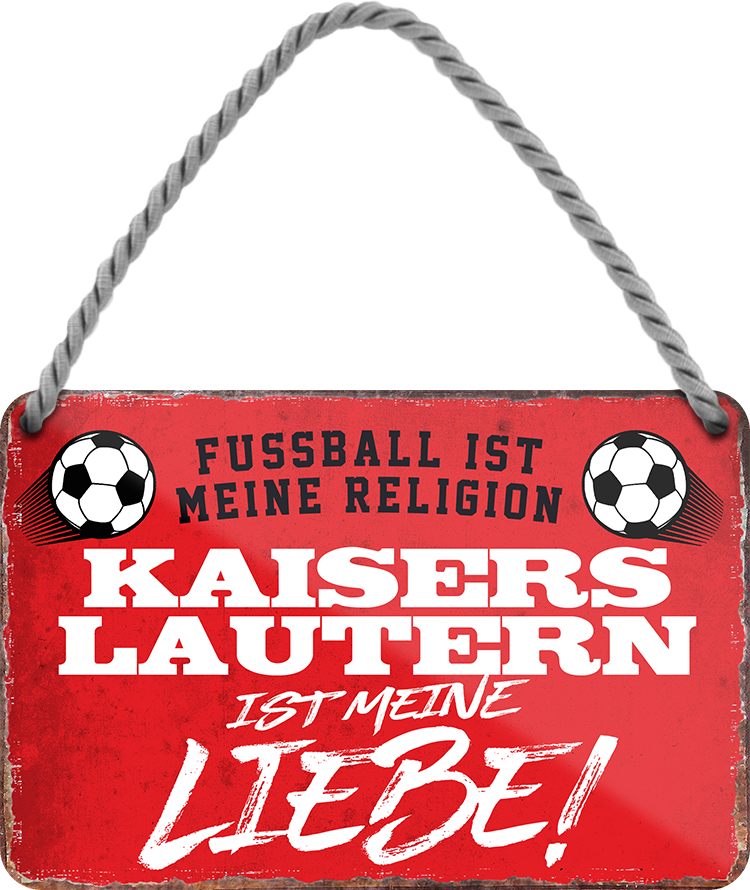 4252024205114Geschenk zu Weihnachten, Geburtstage, Feiern, Partys, Grillabende, Namenstag, Feiertag, Mädelsabend, Hochzeit Wohnzimmer, Partykeller, Garage, Praxis, Büro, Café, Hauseingang Fußball Mannschaft Verein Bolzen Ball sport liga kicken stadion freizeit	Schilderstore24 	 ''Kaiserslautern ist meine Liebe!''