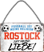 4252024205268	Geschenk zu Weihnachten, Geburtstage, Feiern, Partys, Grillabende, Namenstag, Feiertag, Mädelsabend, Hochzeit Wohnzimmer, Partykeller, Garage, Praxis, Büro, Café, Hauseingang Fußball Mannschaft Verein Bolzen Ball sport liga kicken stadion freizeitSchilderstore24 	 ''Rostock ist meine Liebe!''