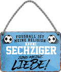4252024204964	Geschenk zu Weihnachten, Geburtstage, Feiern, Partys, Grillabende, Namenstag, Feiertag, Mädelsabend, Hochzeit Wohnzimmer, Partykeller, Garage, Praxis, Büro, Café, Hauseingang Fußball Mannschaft Verein Bolzen Ball sport liga kicken stadion freizeitSchilderstore24 	 ''Die Sechziger sind meine Liebe!''