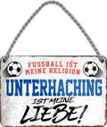4252024205350	Geschenk zu Weihnachten, Geburtstage, Feiern, Partys, Grillabende, Namenstag, Feiertag, Mädelsabend, Hochzeit Wohnzimmer, Partykeller, Garage, Praxis, Büro, Café, Hauseingang Fußball Mannschaft Verein Bolzen Ball sport liga kicken stadion freizeitSchilderstore24 	 ''Unterhachingen ist meine Liebe!''