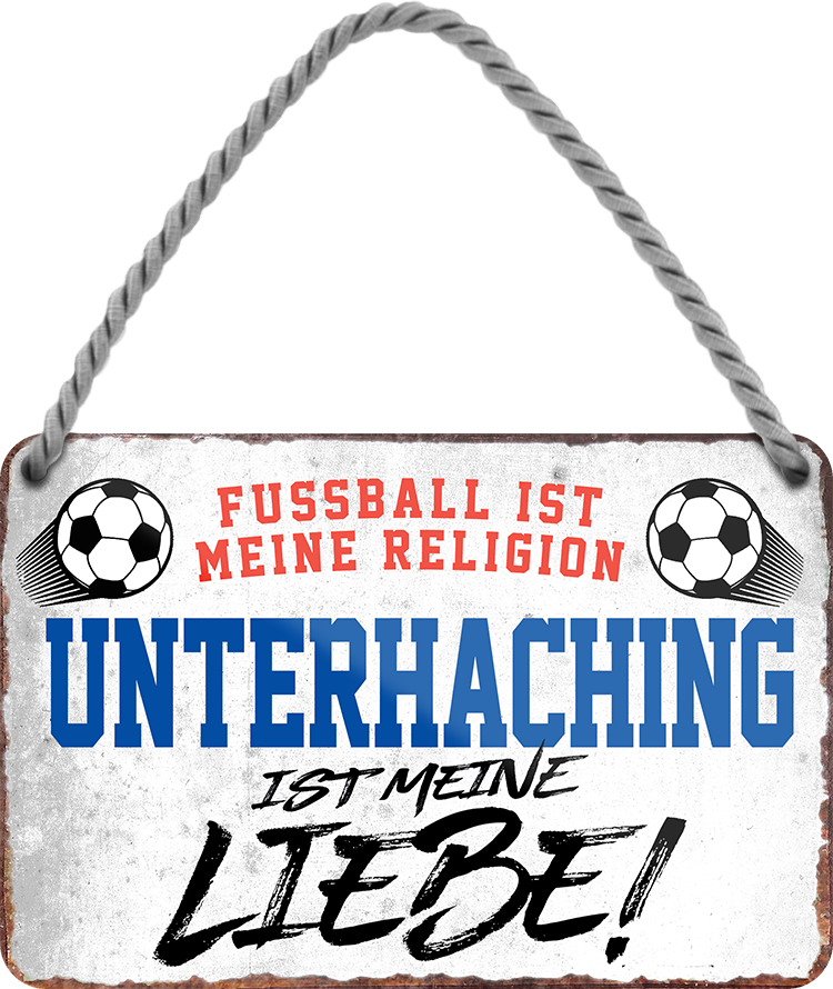 4252024205350	Schilderstore24 	 ''Unterhachingen ist meine Liebe!'' Schilderstore24 Blechschilder sind perfekt als Geschenk zu Weihnachten, Geburtstage, Feiern, Partys, Grillabende, Namenstag, Feiertag, Mädelsabend, Hochzeit. Jederzeit stilvoll im Wohnzimmer, Partykeller, Garage, Praxis, Büro, Café, Hauseingang Fußball Mannschaft Verein Bolzen Ball sport liga kicken stadion freizeit
