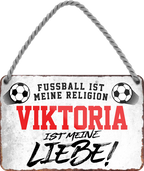 4252024205374	Schilderstore24 	 ''Viktoria ist meine Liebe!''Geschenk zu Weihnachten, Geburtstage, Feiern, Partys, Grillabende, Namenstag, Feiertag, Mädelsabend, Hochzeit Wohnzimmer, Partykeller, Garage, Praxis, Büro, Café, Hauseingang Fußball Mannschaft Verein Bolzen Ball sport liga kicken stadion freizeit