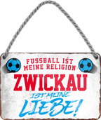 4252024205428	Geschenk zu Weihnachten, Geburtstage, Feiern, Partys, Grillabende, Namenstag, Feiertag, Mädelsabend, Hochzeit Wohnzimmer, Partykeller, Garage, Praxis, Büro, Café, Hauseingang Fußball Mannschaft Verein Bolzen Ball sport liga kicken stadion freizeitSchilderstore24 	 ''Zwickau ist meine Liebe!''