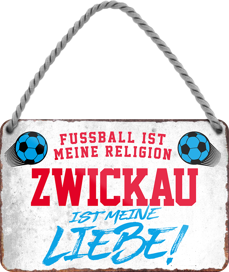 4252024205428	Geschenk zu Weihnachten, Geburtstage, Feiern, Partys, Grillabende, Namenstag, Feiertag, Mädelsabend, Hochzeit Wohnzimmer, Partykeller, Garage, Praxis, Büro, Café, Hauseingang Fußball Mannschaft Verein Bolzen Ball sport liga kicken stadion freizeitSchilderstore24 	 ''Zwickau ist meine Liebe!''