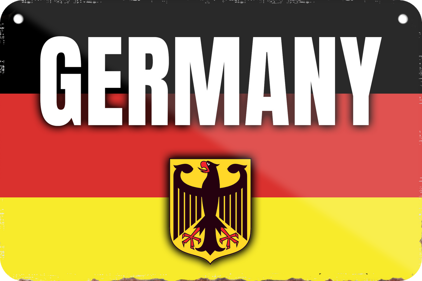 4252024235234	Schilderstore36	 ''Germany Flagge'' Schilderstore24 Blechschilder sind perfekt als Geschenk zu Weihnachten, Geburtstage, Feiern, Partys, Grillabende, Namenstag, Feiertag, Mädelsabend, Hochzeit. Jederzeit stilvoll im Wohnzimmer, Partykeller, Garage, Praxis, Büro, Café, Hauseingang Sarkasmus Ironie Funny Schwarzer Humor faul dumm fun rente lästern teufel