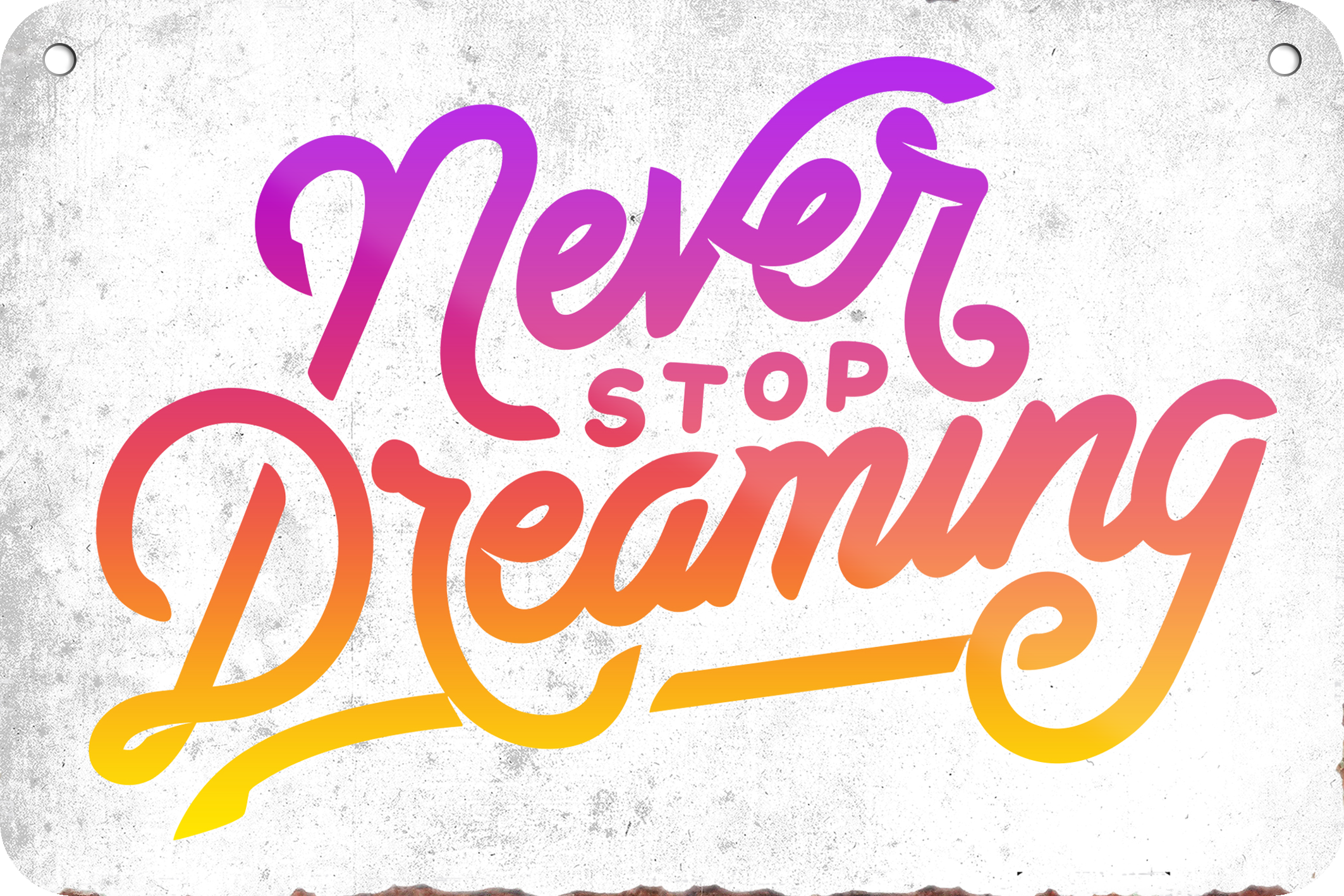 4252024235746		 ''Never stop dreaming (grau)'' Schilderstore24 Blechschilder sind perfekt als Geschenk zu Weihnachten, Geburtstage, Feiern, Partys, Grillabende, Namenstag, Feiertag, Mädelsabend, Hochzeit. Jederzeit stilvoll im Wohnzimmer, Partykeller, Garage, Praxis, Büro, Café, Hauseingang Weisheiten Leben Sprichwörter Tipp wahrheit sprichwort tiefsinnig ratschlag