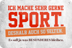 4252024235678		 ''Ich mache sehr gerne Sport'' Schilderstore24 Blechschilder sind perfekt als Geschenk zu Weihnachten, Geburtstage, Feiern, Partys, Grillabende, Namenstag, Feiertag, Mädelsabend, Hochzeit. Jederzeit stilvoll im Wohnzimmer, Partykeller, Garage, Praxis, Büro, Café, Hauseingang Dart Kneipe Hobby Dartscheibe Pfeil dartgame Pfeil dartgame freizeit sport aktivitäten