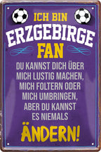 4252024216479 Schilderstore24 Schilderstore24 Blechschilder sind perfekt als Geschenk zu Weihnachten, Geburtstage, Feiern, Partys, Grillabende, Namenstag, Feiertag, Mädelsabend, Hochzeit. Jederzeit stilvoll im Wohnzimmer, Partykeller, Garage, Praxis, Büro, Café, Hauseingang Fußball Mannschaft Verein Bolzen Ball sport liga kicken stadion freizeit  ''Erzgebirge Fan ´20''		20x30cm