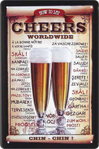 4252024213720 Schilderstore24 Schilderstore24 Blechschilder sind perfekt als Geschenk zu Weihnachten, Geburtstage, Feiern, Partys, Grillabende, Namenstag, Feiertag, Mädelsabend, Hochzeit. Jederzeit stilvoll im Wohnzimmer, Partykeller, Garage, Praxis, Büro, Café, Hauseingang Alkohol Kasten Bier Saufen Getränk Bier Alkohol schaumkrone promille hopfen	 ''Cheers worldwide''		20x30cm