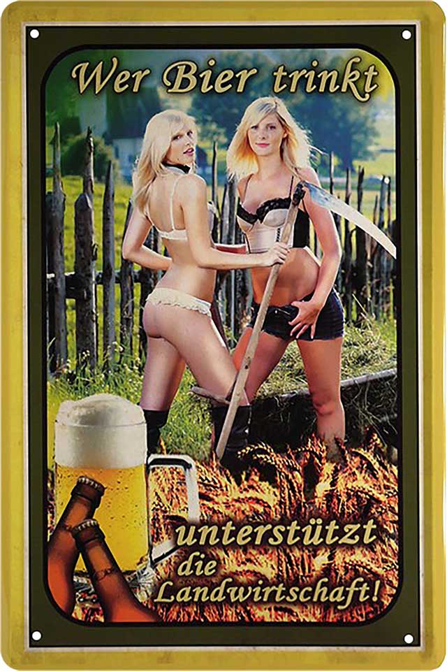4252024214086 Schilderstore24 Schilderstore24 Blechschilder sind perfekt als Geschenk zu Weihnachten, Geburtstage, Feiern, Partys, Grillabende, Namenstag, Feiertag, Mädelsabend, Hochzeit. Jederzeit stilvoll im Wohnzimmer, Partykeller, Garage, Praxis, Büro, Café, Hauseingang Alkohol Kasten Bier Saufen Getränk Bier Alkohol schaumkrone promille hopfen	 ''Wer Bier trinkt (Sense)''		20x30cm