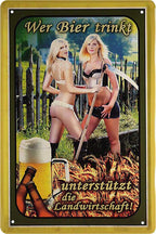 4252024214086 Schilderstore24 Schilderstore24 Blechschilder sind perfekt als Geschenk zu Weihnachten, Geburtstage, Feiern, Partys, Grillabende, Namenstag, Feiertag, Mädelsabend, Hochzeit. Jederzeit stilvoll im Wohnzimmer, Partykeller, Garage, Praxis, Büro, Café, Hauseingang Alkohol Kasten Bier Saufen Getränk Bier Alkohol schaumkrone promille hopfen	 ''Wer Bier trinkt (Sense)''		20x30cm