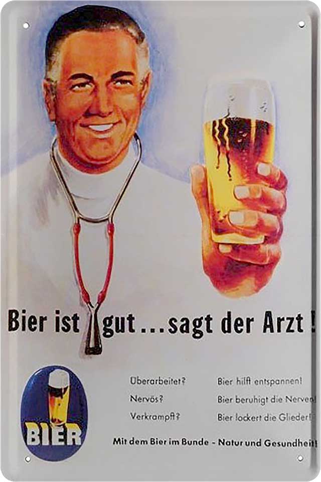 4252024213676 Schilderstore24 Schilderstore24 Blechschilder sind perfekt als Geschenk zu Weihnachten, Geburtstage, Feiern, Partys, Grillabende, Namenstag, Feiertag, Mädelsabend, Hochzeit. Jederzeit stilvoll im Wohnzimmer, Partykeller, Garage, Praxis, Büro, Café, Hauseingang Alkohol Kasten Bier Saufen Getränk Bier Alkohol schaumkrone promille hopfen	 ''Bier ist gut.. sagt der Arzt''		20x30cm
